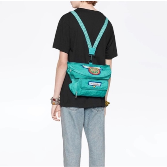 Authentic Gucci Black Terry Patch Rucksack - Picture 3 of 16